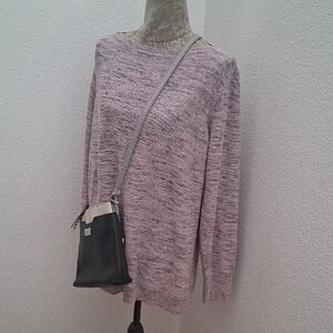 NWT J. Jill Heathered Pink Sweater & BONUS Crossbody Bag
